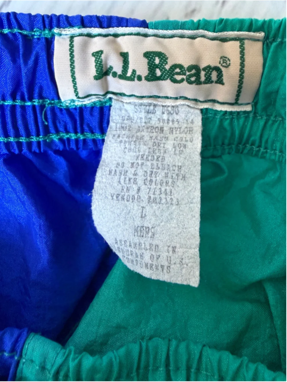 Men's Vintage L.L.Bean Athletic Shorts L Blue Green